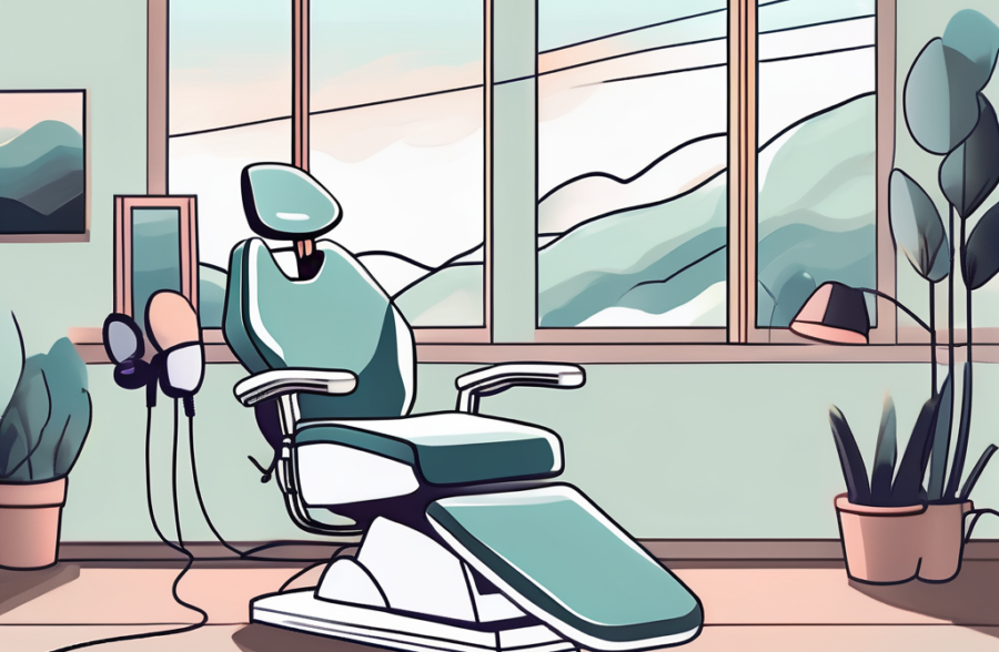 A dental chair with a calming