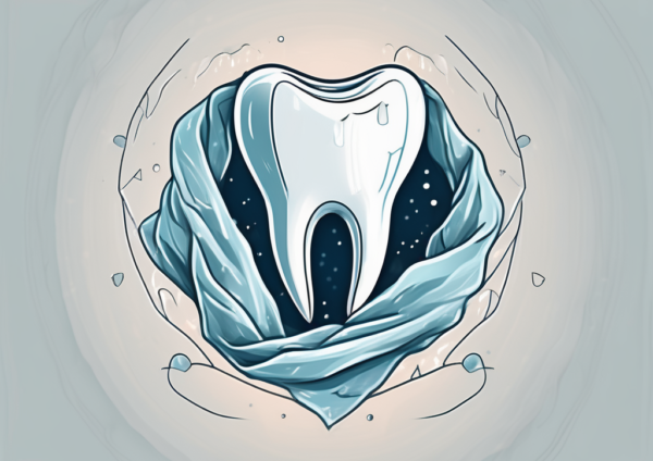 A tooth surrounded by icy gusts of wind